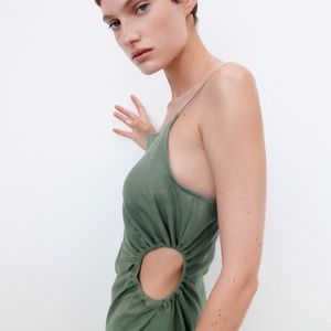 NWT ZARA CUT OUT LINEN DRESS